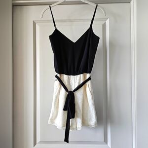 BEBE Glenda Romper Black & Egret White Size 2 (XS)